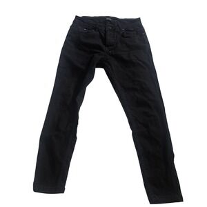 Denim House Jeans Mens 33x32 Black Dark Wash Slim Skinny Stretch Denim Pants